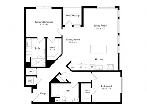 the floor plan of the apartment